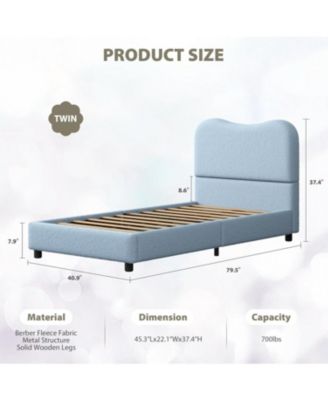 Twin Size Platform Bed Frame Metal Frame Twin Bed Fame Space Saving, for Living Room, Guest Room