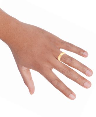 Men's Low Dome Wedding Band Ring in 10k Yellow or White Gold