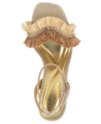 Women's Omiena Raffia Fringe Stiletto Dress Sandals