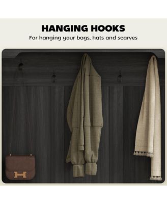 Hall Tree with Shoe Storage, Coat Rack with Shoe Bench,