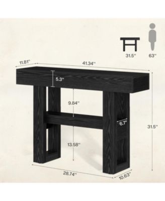 41.34-Inch Farmhouse Console Table, 2-Tier Narrow Sofa Table Behind The Couch, Entryway Furniture