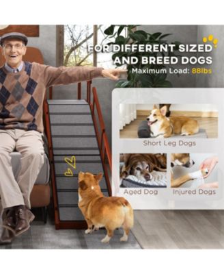 Dog Ramp with Removable Guardrails, Non-Slip Surface in Brown