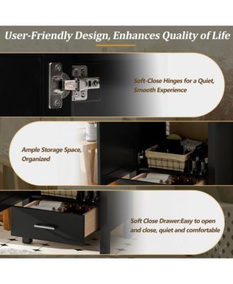 Wood 20 in. Modern Bathroom Vanity with Ceramic Sink and Drawer for Small Bathrooms