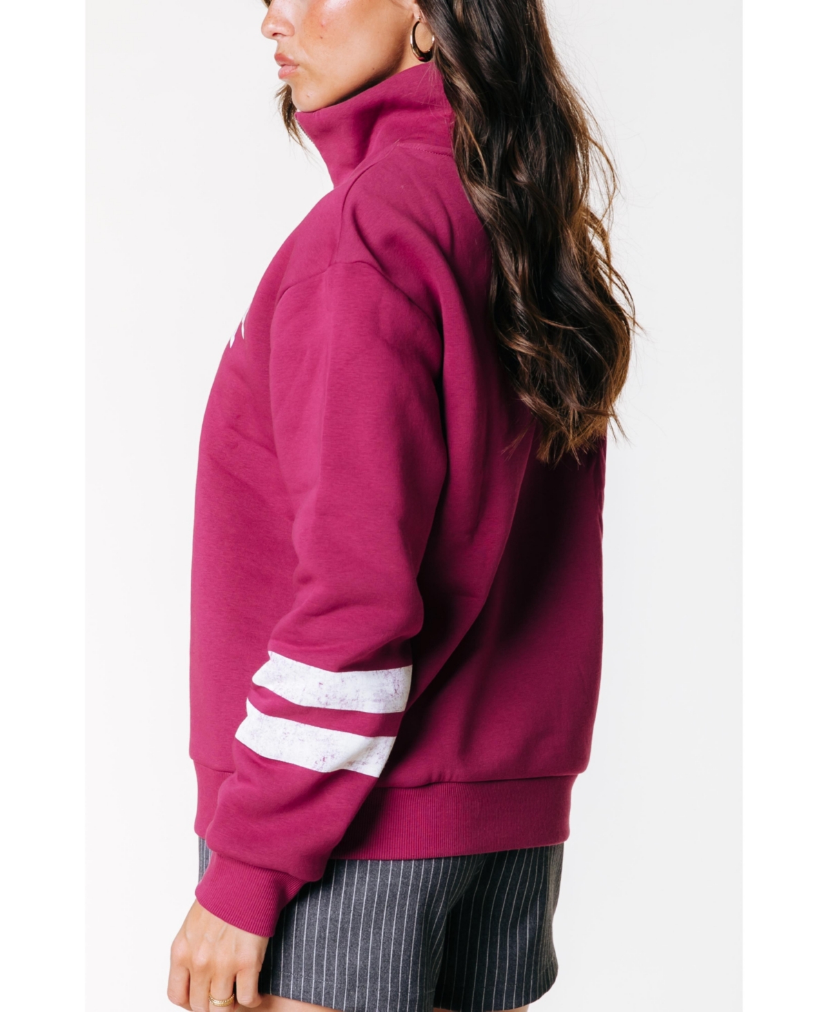 Colourful Rebel Women's Varsity Logo Relaxed Zip Sweat
