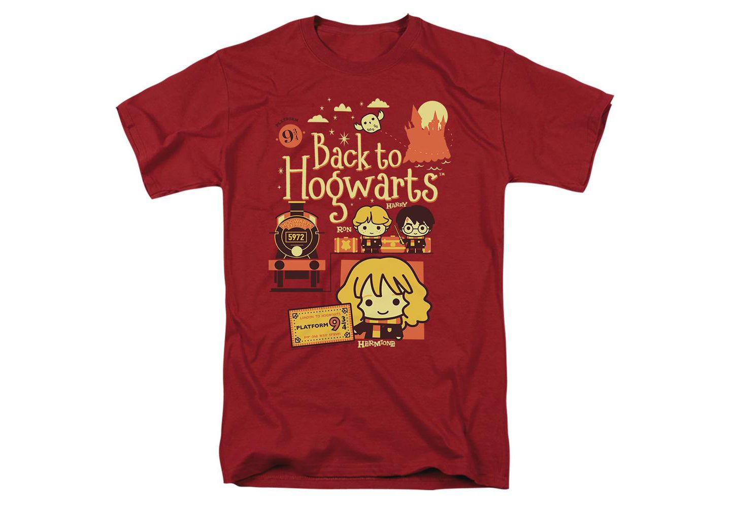 Мужская футболка Harry Potter Back To Hogwarts Platform 9 34 Chibis, цвет: Красный — фото 1