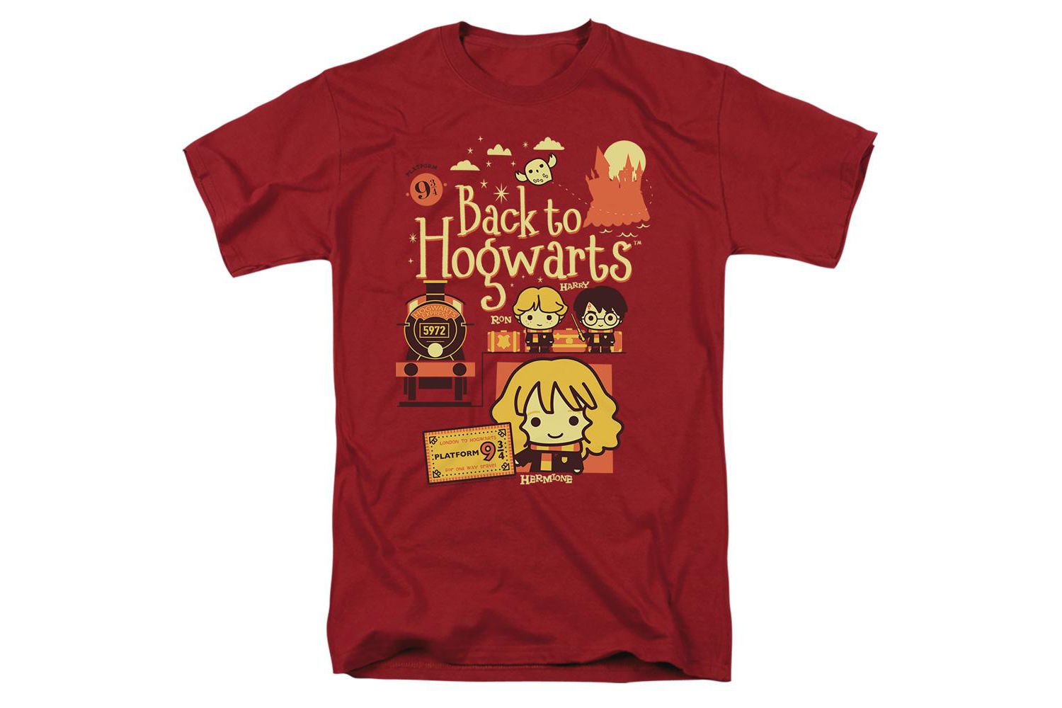 Men's Back To Hogwarts Platform 9 34 Chibis T Shirt