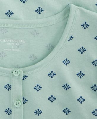 Women's Cotton Essential Short-Sleeve Henley Sleepshirt