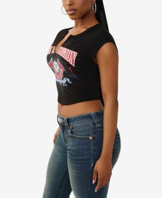 Women's Short Sleeve Distressed Buddha T-Shirt