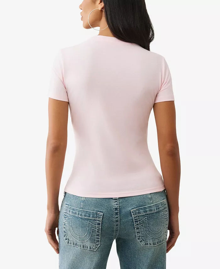 Women's Short Sleeve Crystal Buddha T-Shirt - thumbnail 3
