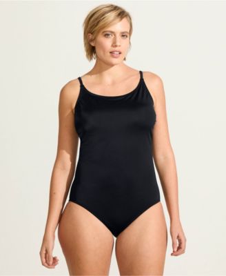 Plus Size Tugless Thin Strap One Piece Swimsuit