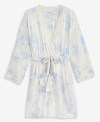 Women's Lace-Trim Knit Wrap Robe