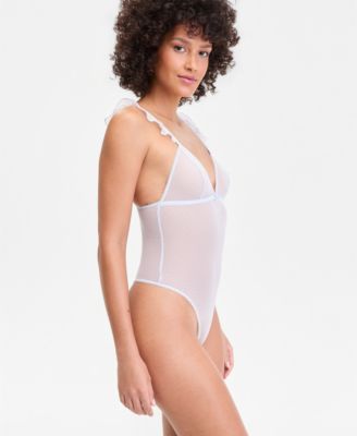 Women's Dot Mesh Flutter Bodysuit