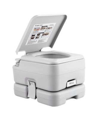 Portable Camping Toilet with Carry Bag, RV Toilet with 3.2 Gal Waste Tank, Push-Button Pressurized Flush Commode