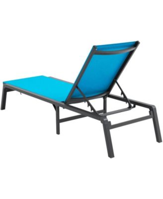 2-Piece Outdoor Patio Chaise Lounge Chair Set with Adjustable 5-Position Backrest