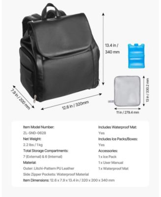 Breast Pump Backpack with Ice Pack, Fits S1/S2, Storage for Pump Accessories & Breastmilk, Portable Carrying Bag, Black