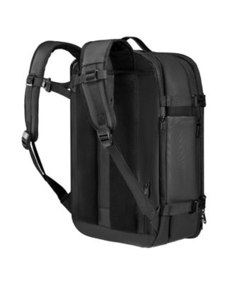 65L Expandable Vacuum Seal Compression Travel Backpack with Pump, TSA-Approved Lock, Water-Resistant Carry-On Luggage, Black