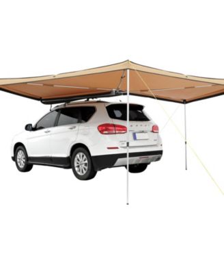 270 Degree Vehicle Awning, Retractable Car Side Awning, 8.2' Height, PU3000mm UV50+ with Waterproof Storage Bag