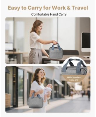 Wearable Breast Pump Bag with Ice Pack, Fits M5/M6, Storage for Pump Accessories & Breastmilk, Portable Carrying Case, Grey