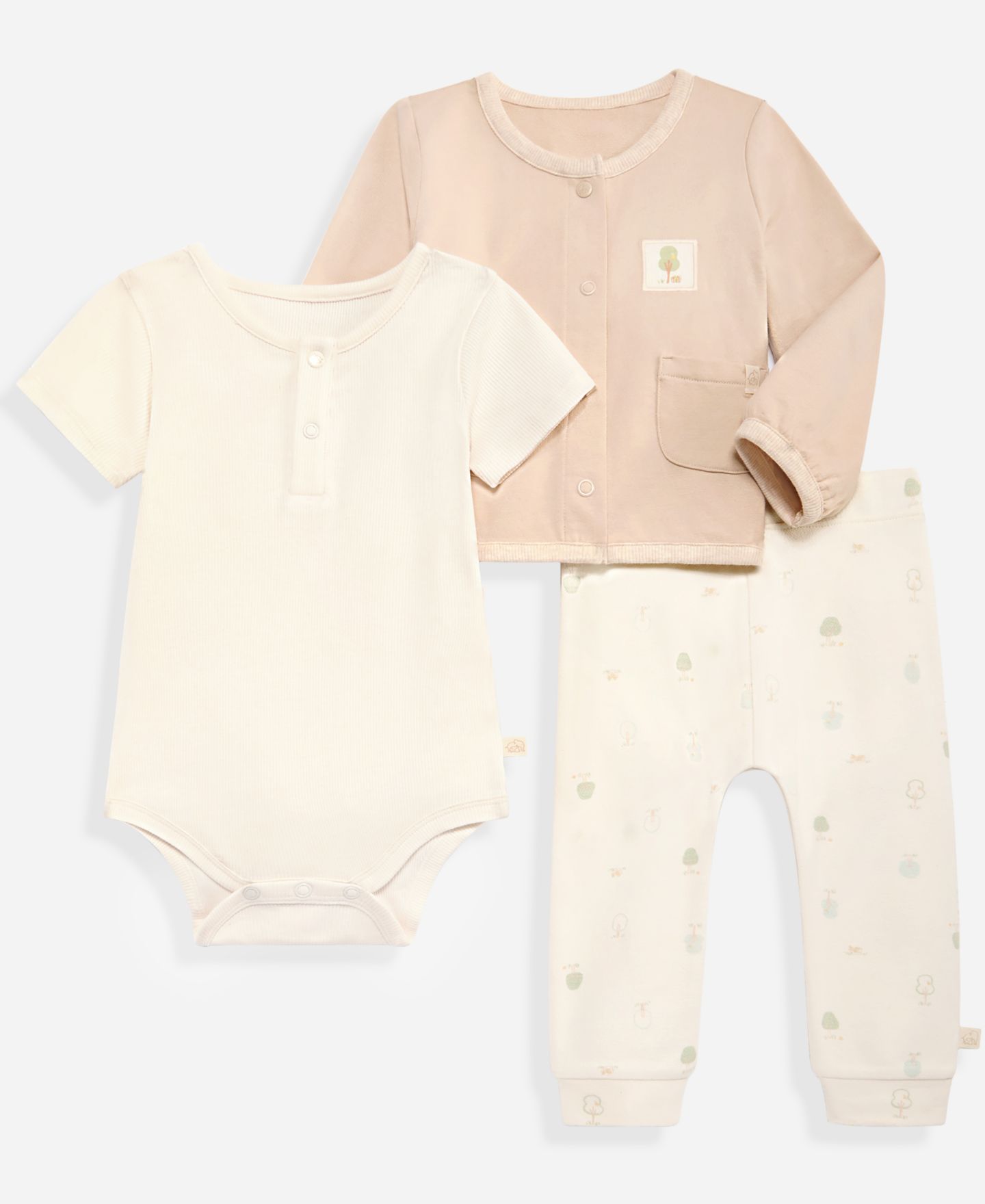 Комплекты First Impressions Everyday Baby Essentials or Cardigan, Bodysuit and Pants, 3-Piece Set для малышей, цвет: Какао сливочный — фото 2