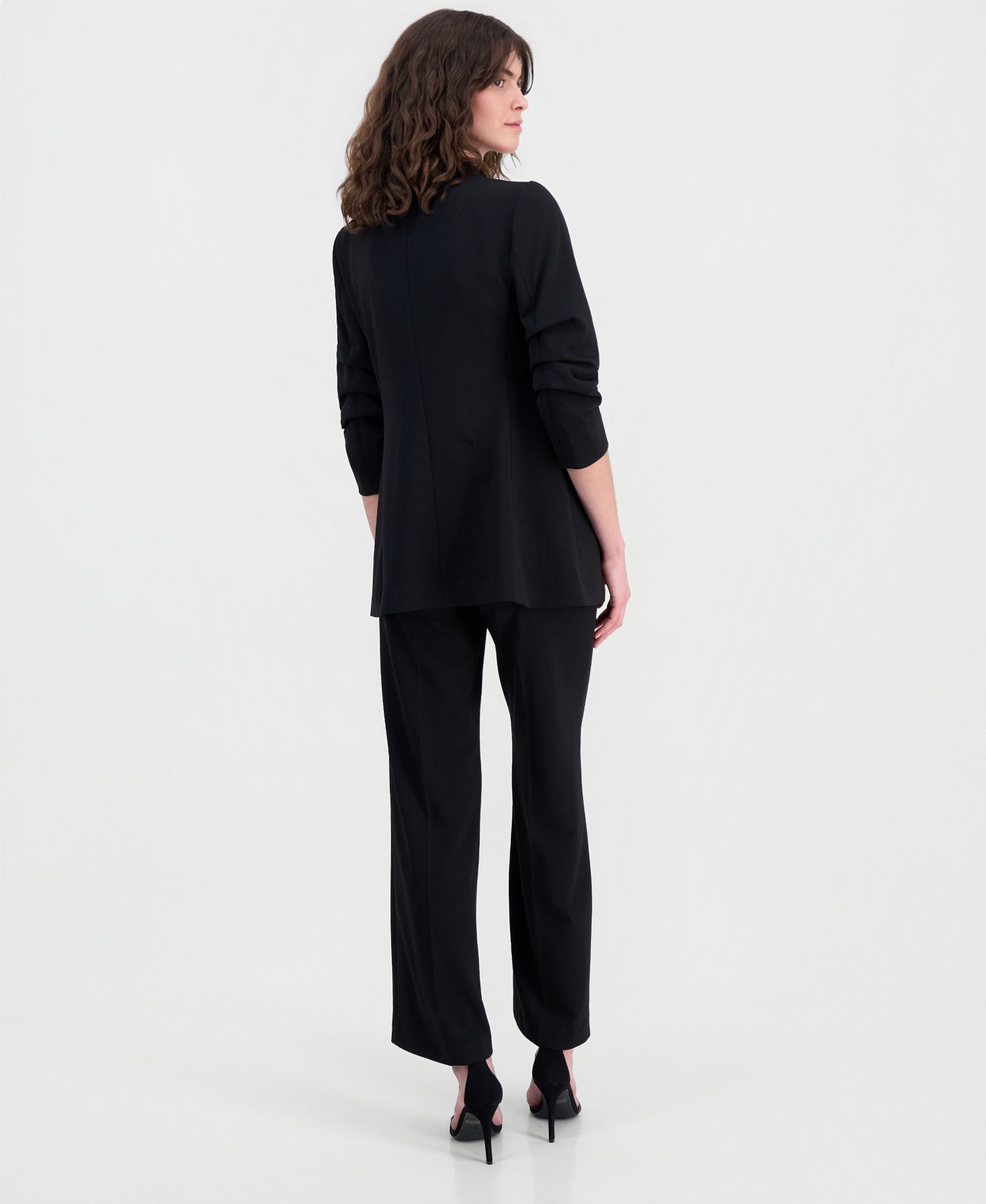 Women's Stretch Crepe High-Rise Wide-Leg Pull On Pants