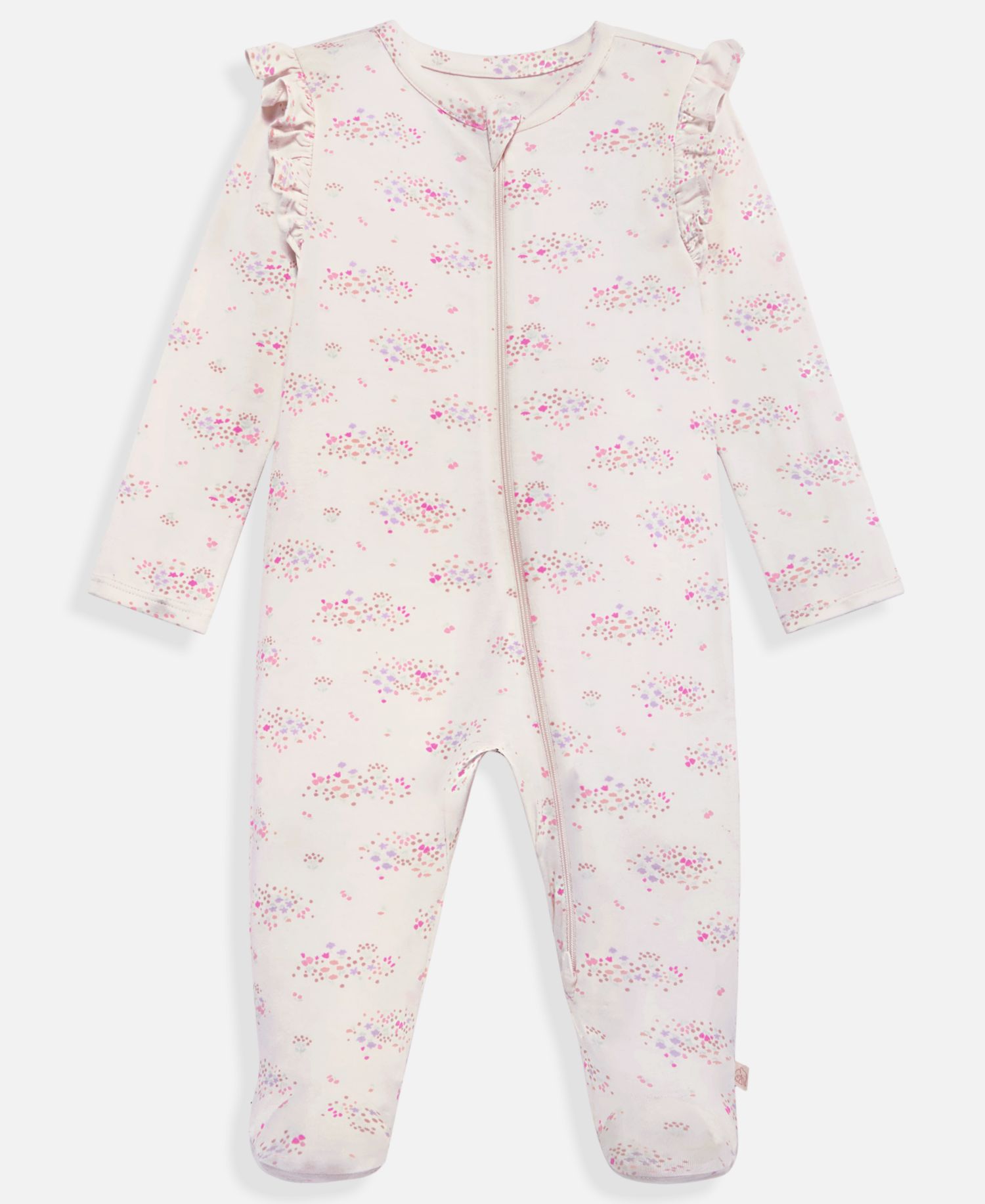 Everyday Baby Essentials Baby Girls' Ruffled 2-Way Zip Footed Coveralls