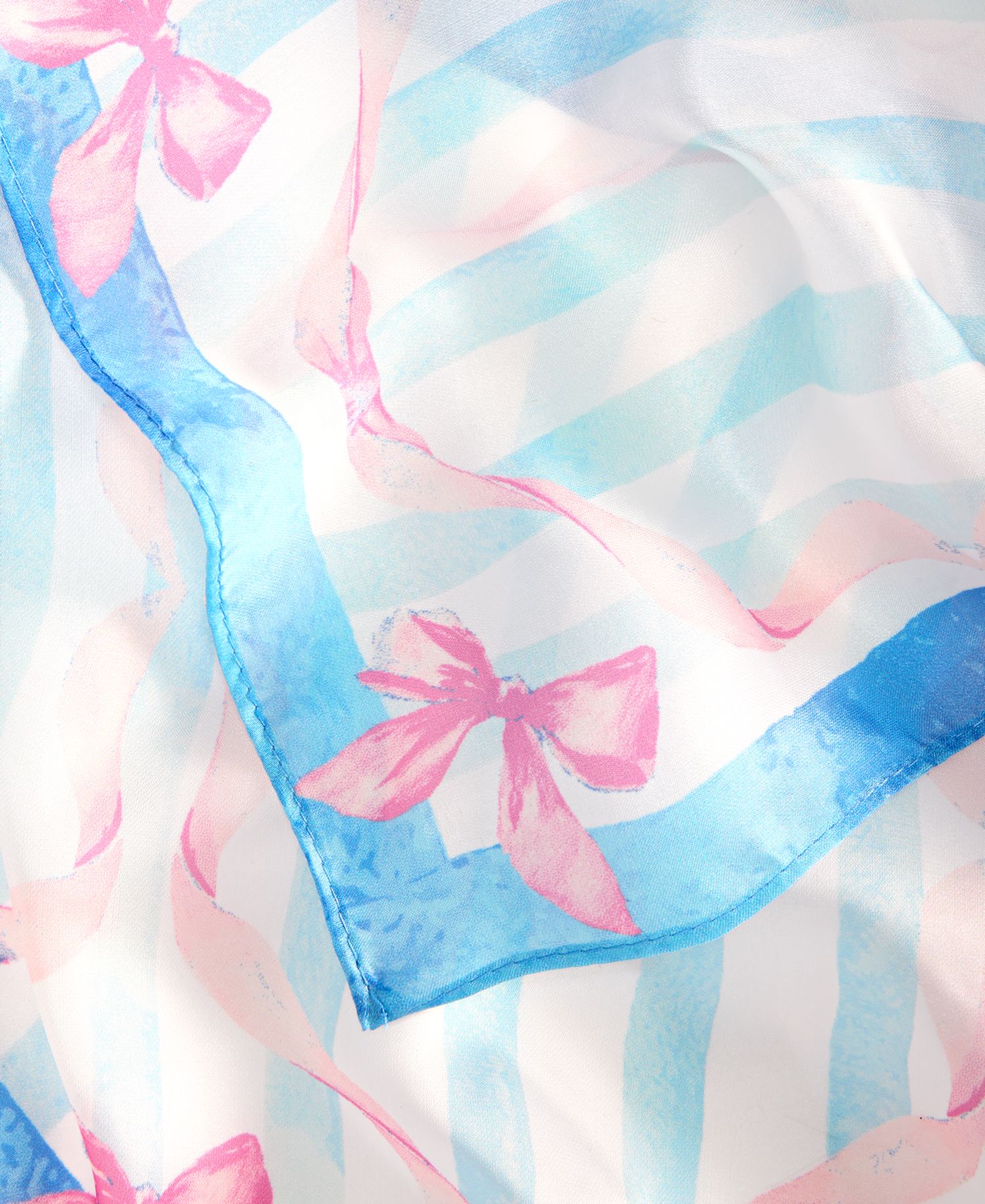 Ribbon Bow Print Square Scarf