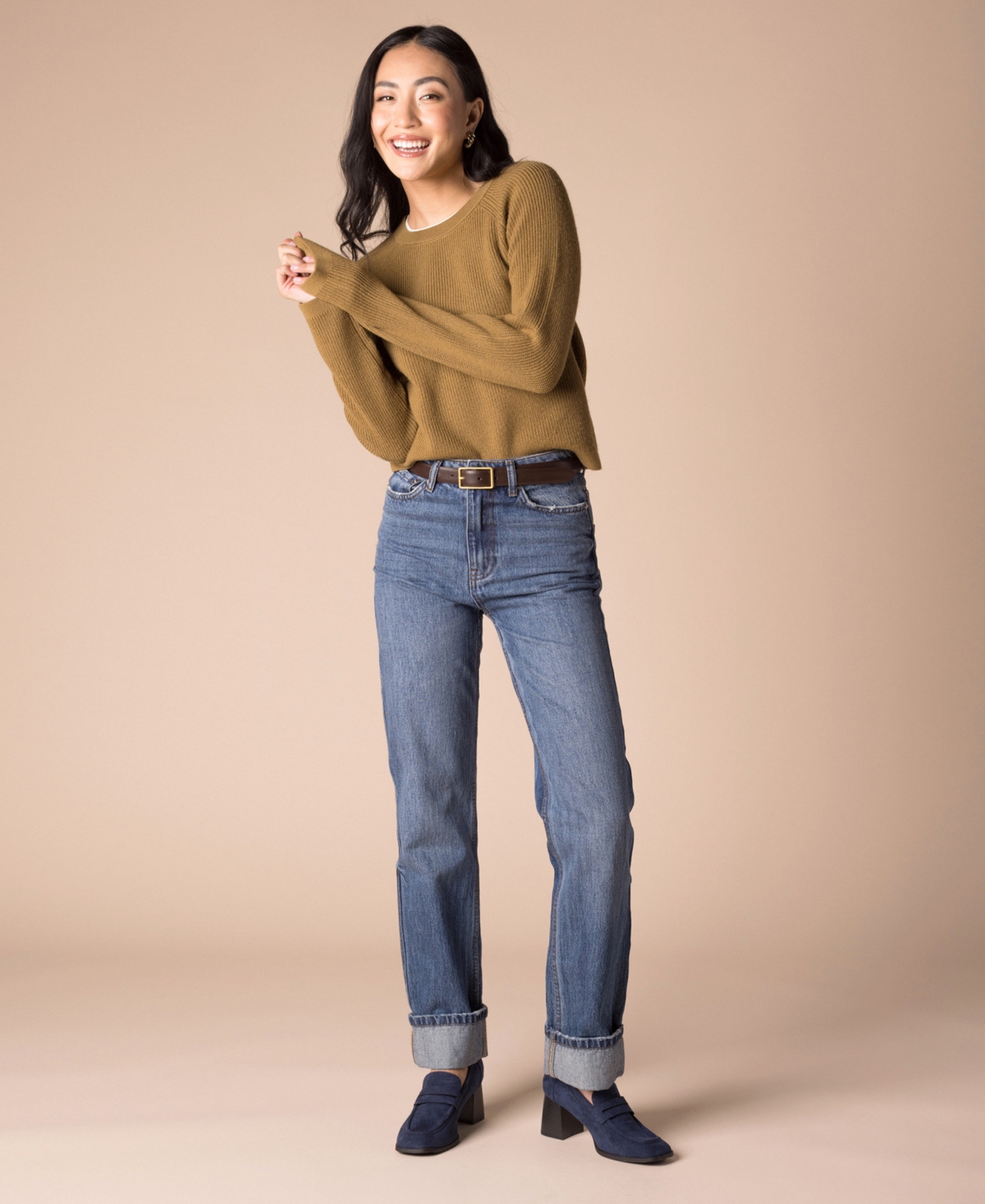 Journee Collection Womens Comfort System Malleah Loafer Style Stacked Heel Pumps