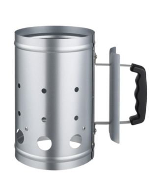 4 lbs Charcoal Chimney Starter, Heavy Duty BBQ Steel Chimney Starter for Charcoal Grill and Barbecues, Silver