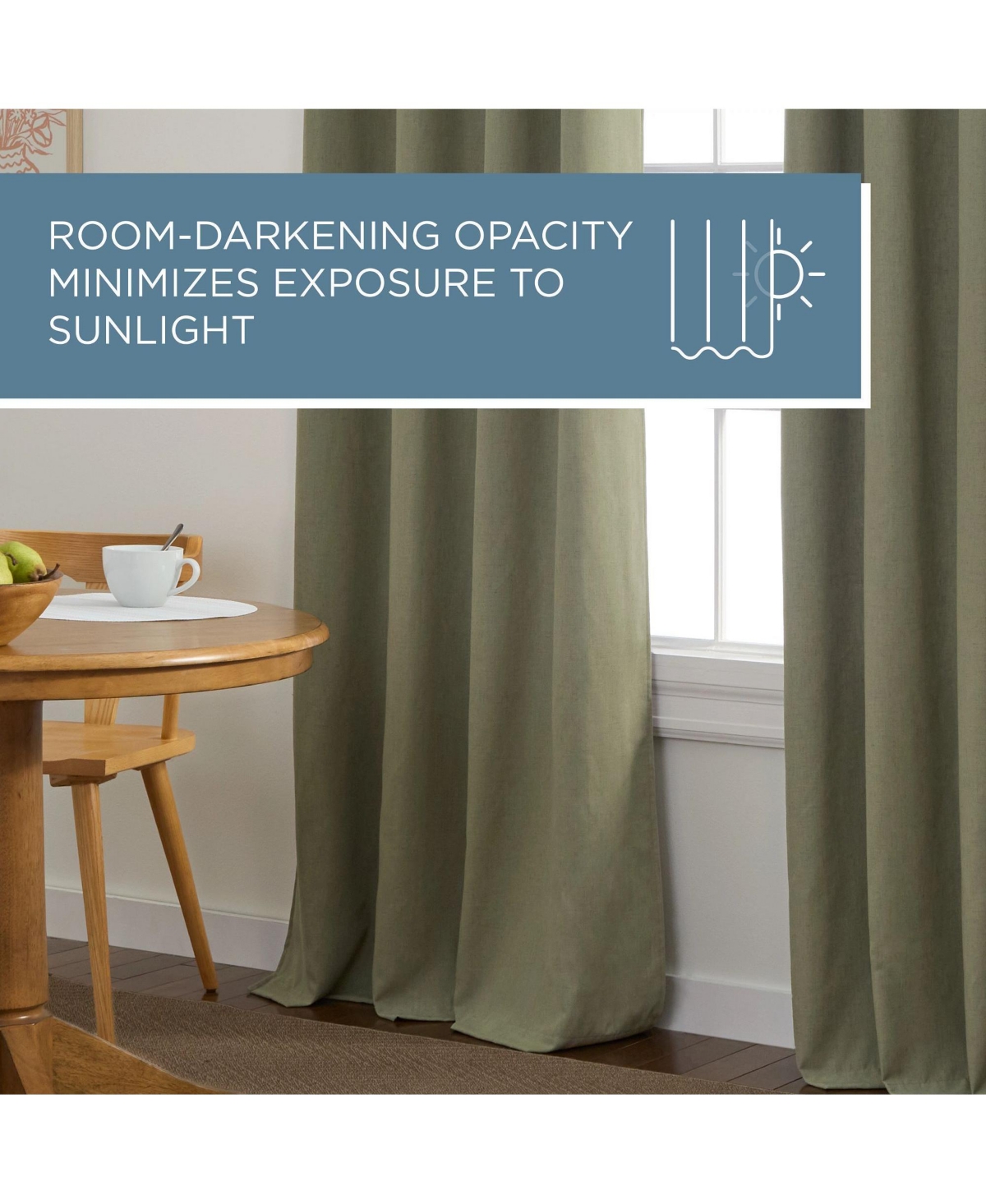 Town & Country Basics Selena Coffee Brown Solid Linen Texture Room Darkening, Grommet Top Curtain Panels