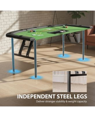 72" Foldable Poker Table, Portable 8-Player jack Table