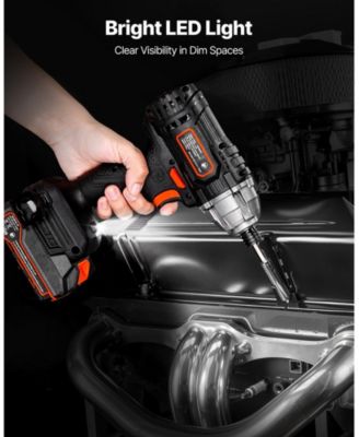 20V Cordless 1/4" Impact Driver Kit, 2800 RPM Max, Powerful Motor, Battery & Charger, 10 Bits, LED Work Light