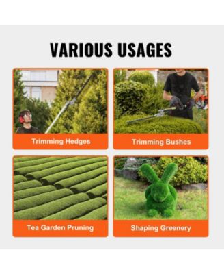 15.7" 26CC 2-Cycle Gas Hedge Trimmer, Dual-Sided Dual-Action Blade, 270° Adjustable Trimmer Head, Pole Hedge Trimmer