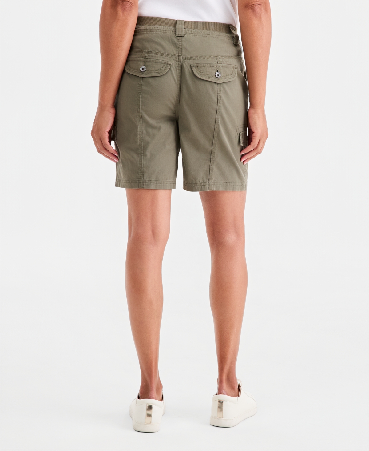 Style & Co Women's Petite Mid-Rise Comfort-Waist Cargo Shorts, Macy's Exclusive
