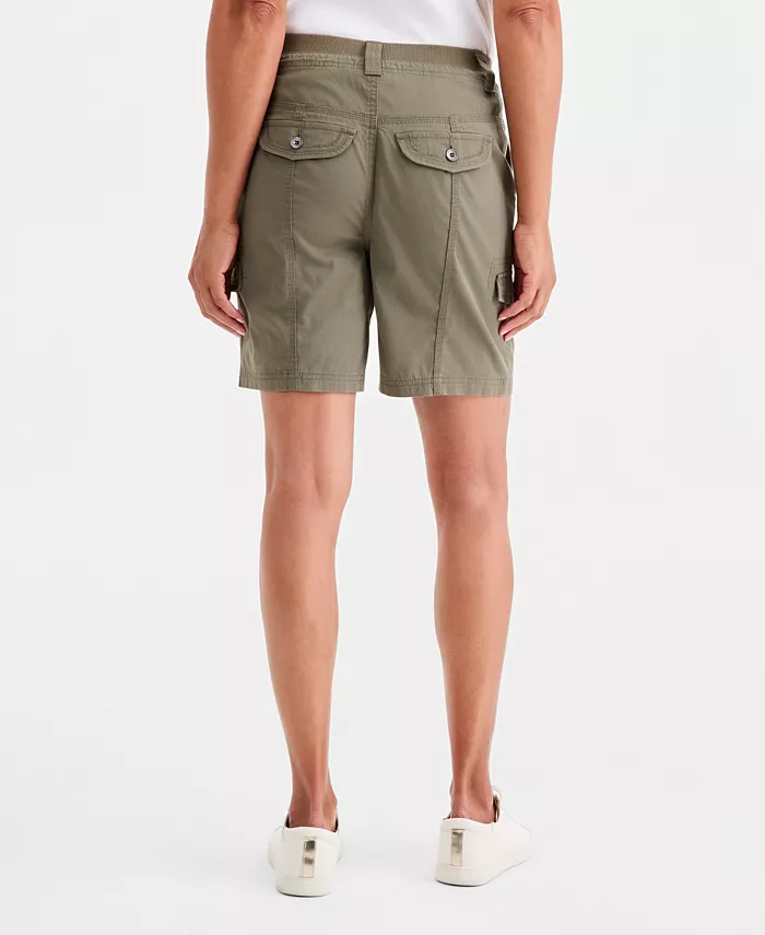 Women's Mid-Rise Comfort-Waist Cargo Shorts - thumbnail 8