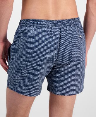 BOSS by Men's Squiggle Print 5" Swim Trunks