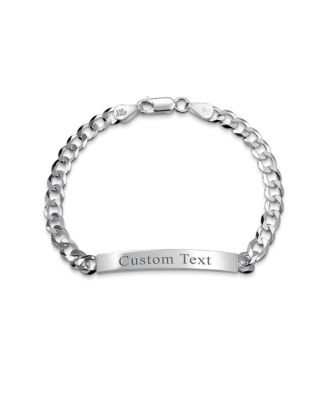 Identification ID Bracelet 5MM Cuban Curb Chain Link .925 Sterling Silver 7.5 inch