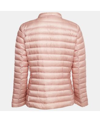 Women's Pink Nylon Belted Puffer Jacket