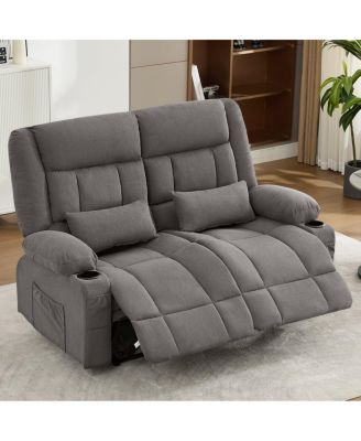 Recliner Loveseat with Cup Holders for Living Room Love Seat Manual Oversized Recliner with Ergonomic, Side Pocket for Adult