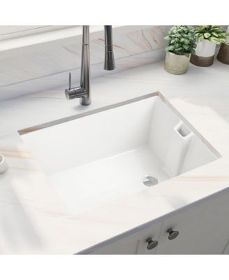 24x18inch White Ceramic Single Bowl Kitchen Sink High Temperature Firing Durable Easy Clean