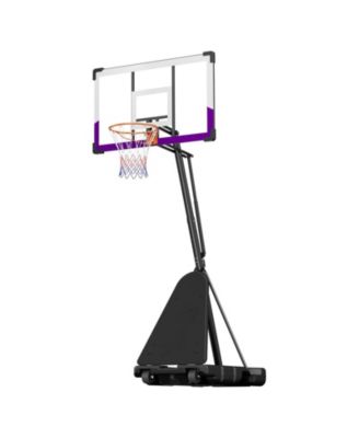 Portable Basketball Hoop, 10 ft Height Adjustable Stand with 48" PC Backboard, Outdoor/Indoor Goal System