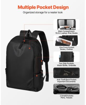 26L Lightweight Travel Hiking Backpack, Water-Resistant, USB Charging Port, Anti-Theft Pocket,Laptop