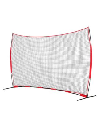 Barricade Backstop Net, 16 x 10 ft Sports Barrier Netting with Carry Bag, Practice Protection Screen for Backyard Training