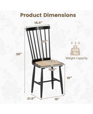 Dining Chairs with PE Rattan Seats for Dining Room, Kitchen, Restaurant