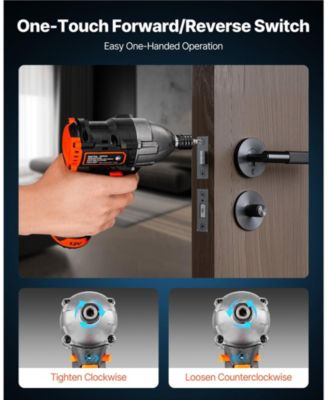 12V Brushless 1/4" Impact Driver Kit, 3000 RPM Max, Battery & Charger, 20 Bits, LED Work Light, Cordless Impact Driver