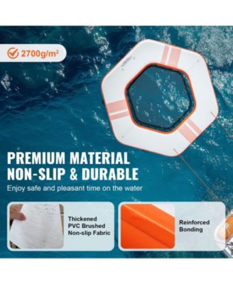 Inflatable Floating Dock Platform,  8.5FT Dock with  5FT Trampoline Mesh Pool, Non-Slip, Portable Bag, Detachable Ladder