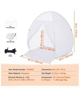 Pop-Up Spray Paint Shelter, 60 x 60 x 70 in Portable Spray Paint Tent with Built-In Floor, Exhaust Window, Storage Bag
