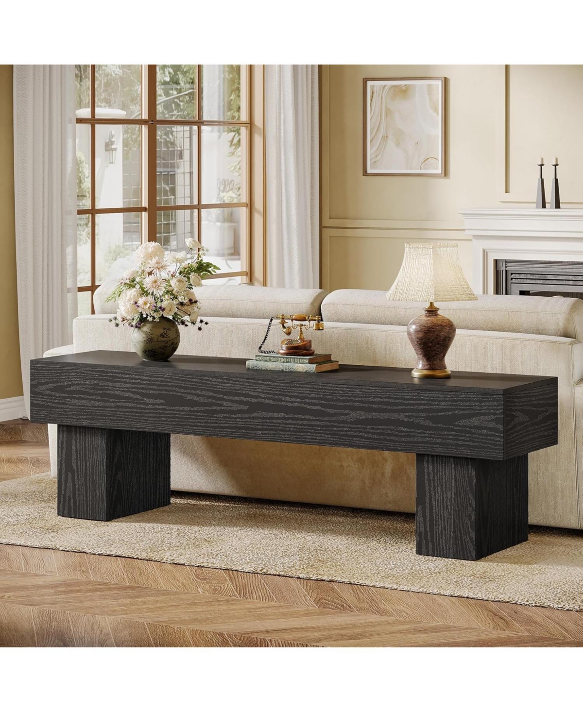 Tribesigns 63" Tv Stand, Farmhouse Entertainment Center, Low Tv Console Table