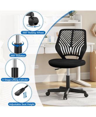Office Chair Armless Desk Chair Mid Back Swivel Chair