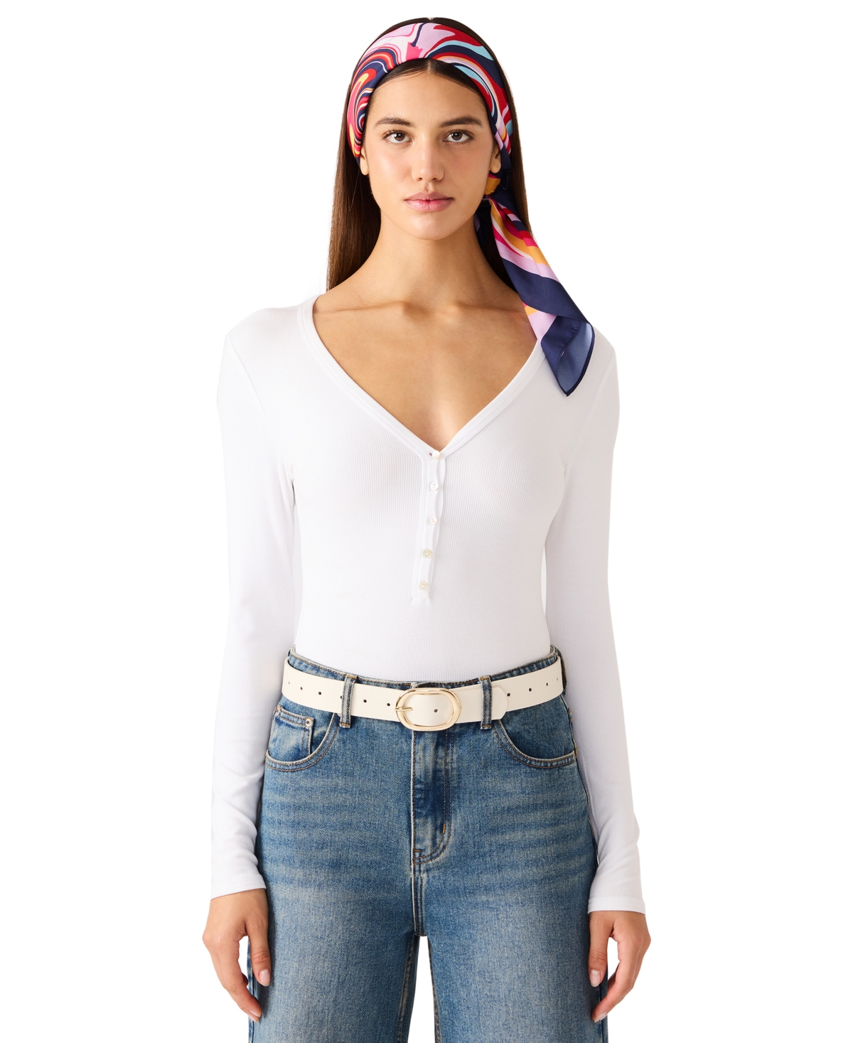 Steve Madden Swirl Away Crepe Satin Square Scarf