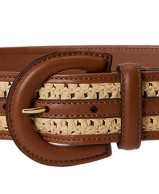 Straw Crescent Buckle Belt